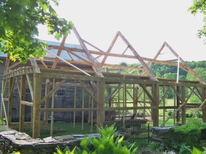Principal Rafters with tie timbers and bracing
