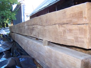 Huge timbers from 1800s historic home
