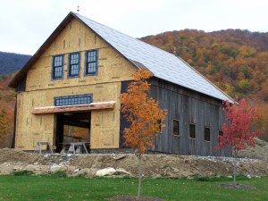 Copper Seam Over Gable Barn Doors