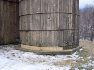 Restored timber frame silo in Vermont