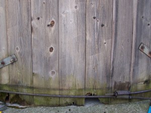 Rotting timbers in silo - historic properties in New England