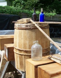 Early wooden barrel with sapling bands