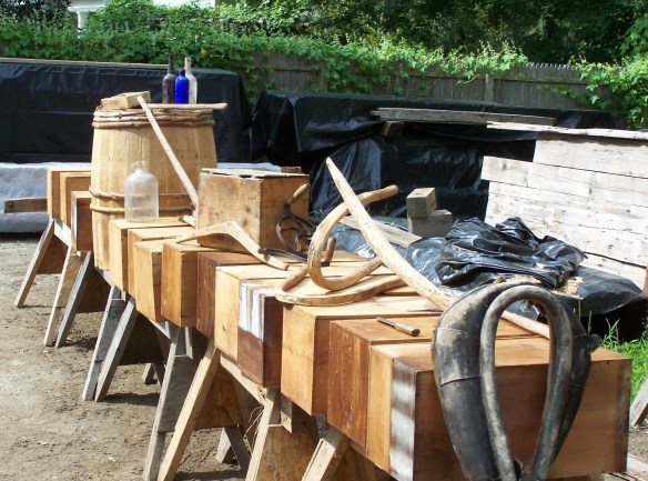 Various contents of timber frame shipped with frame