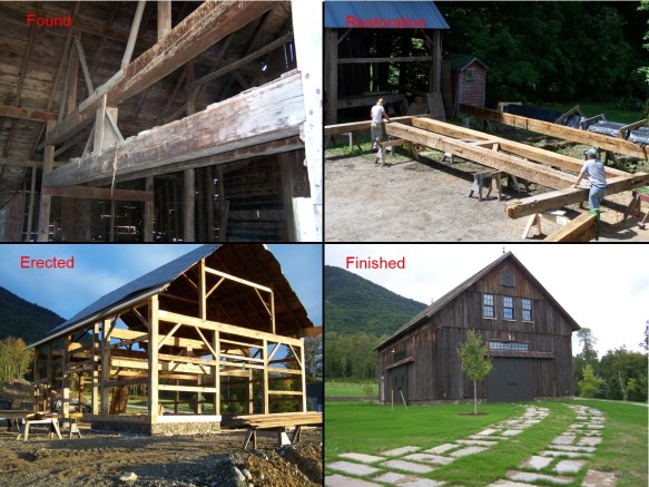 Truss System progress on timber frame