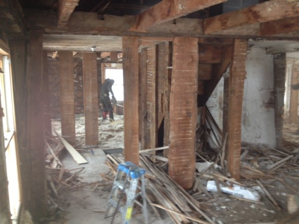 Interior of barn frame