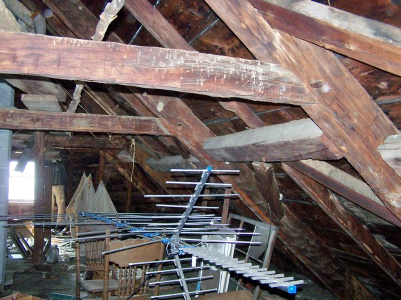 PreMucking out of timber frame barn