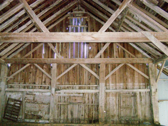 Gable wall section of timber frame