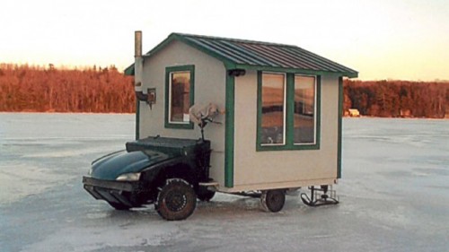 Ice Shanty in Cold Vermont Winter