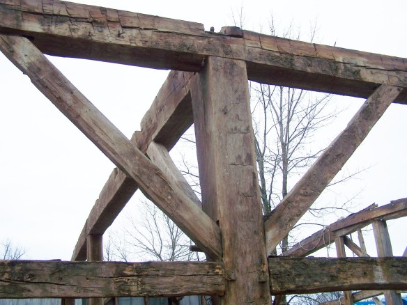 Collar tie on a gable rafter pair.  High quality joinery