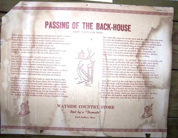 sign in vermont timber frame outhouse