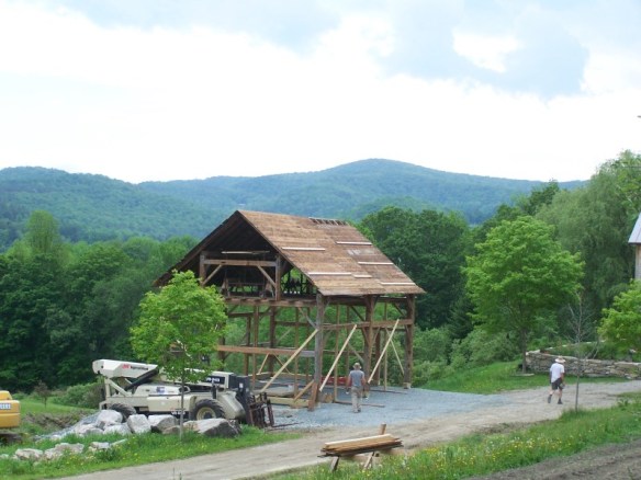Timber frame barn home construction