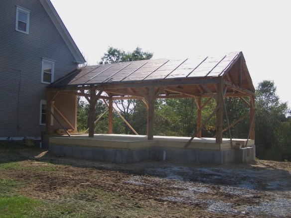 Erecting restored timber frame_Green Mountain Timber Frames_Vermont_Day2