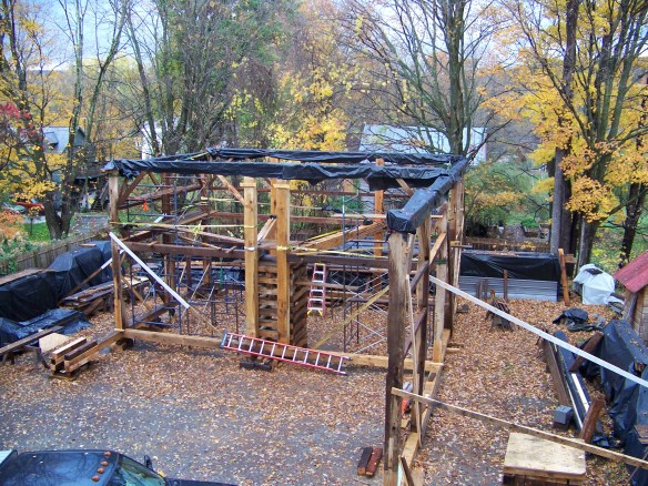 erecting-half-a-timber-frame
