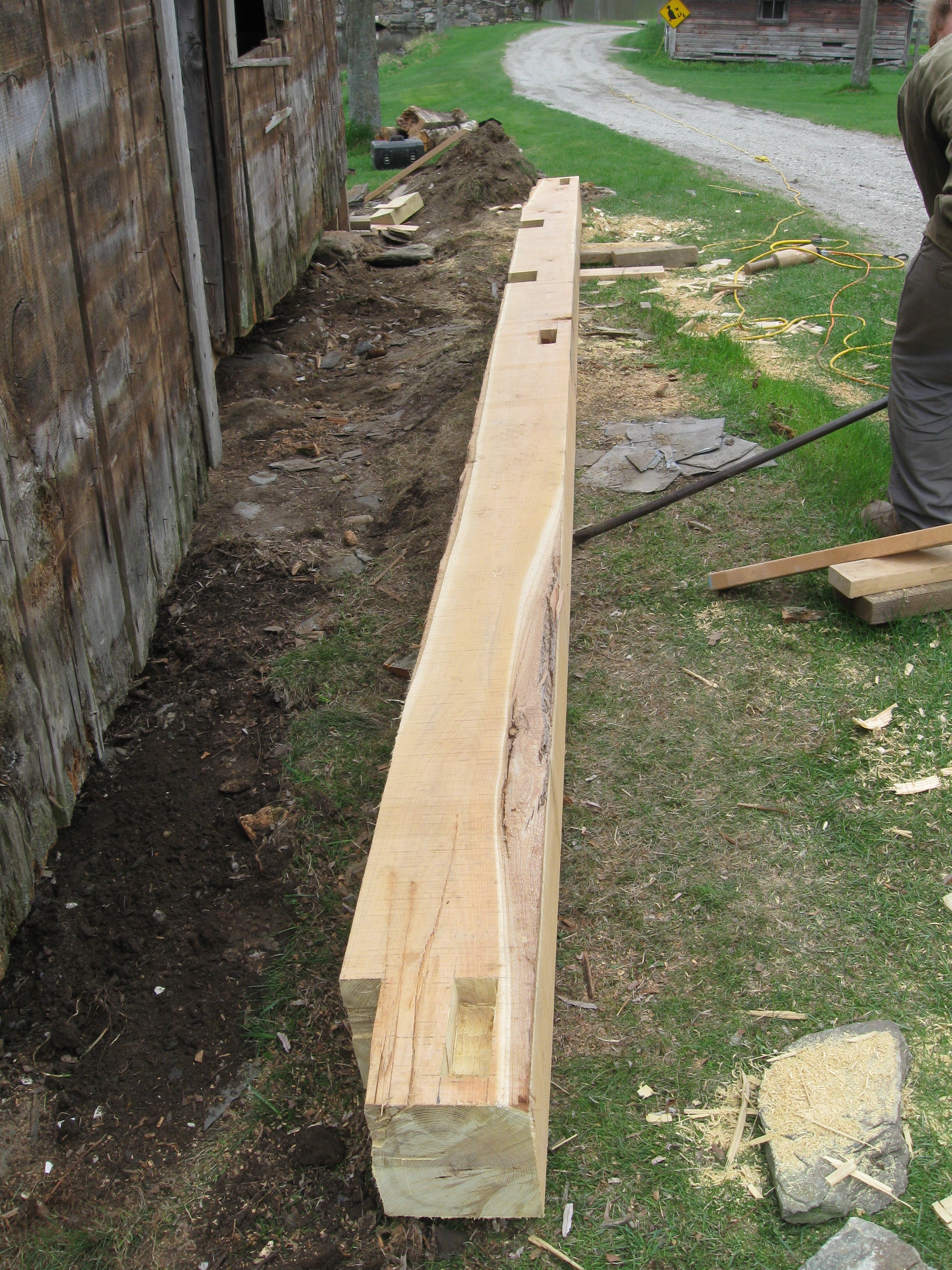 locust-replacement-sill-antique-barn-green-mountain-timber-frames