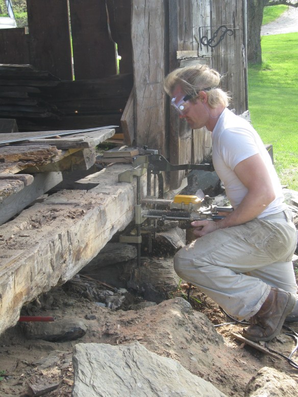 repairing-sill-of-antique-barn-green-mountain-timber-frames