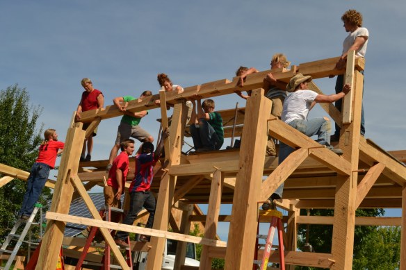 Timber frame sugar house green mountain timber frames