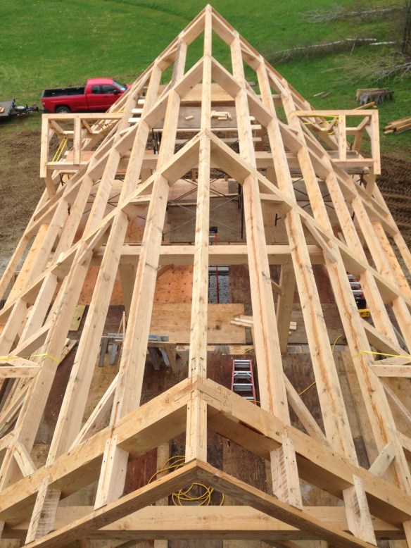purlin extensions and steel plates to create a generous roof overhang