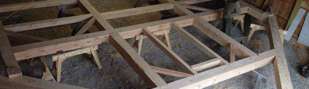 Timber frame bent assembled green mountain timber frames