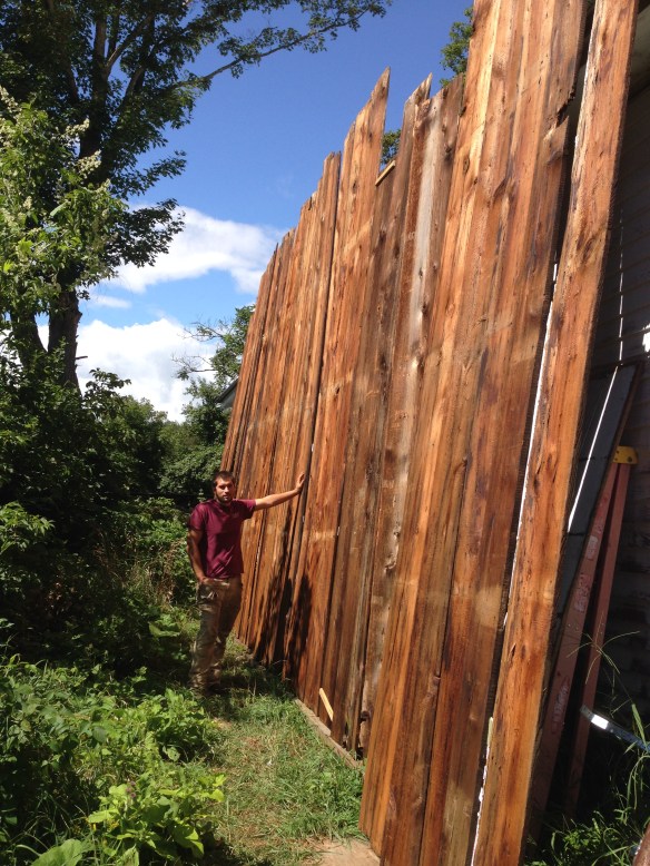 Restored timbers drying in the sun