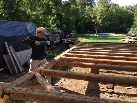 restored timber rafters | Green Mountain Timber Frames