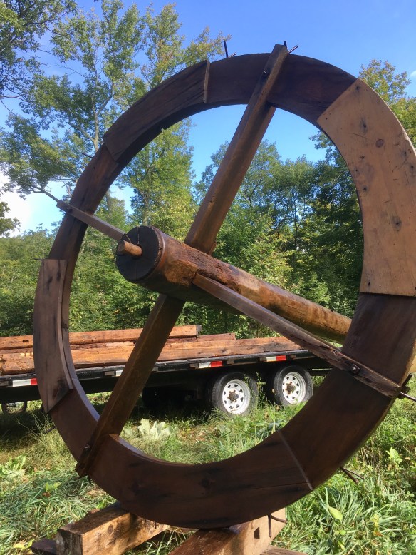 antique hoisting slaughter wheel green mountain timber frames