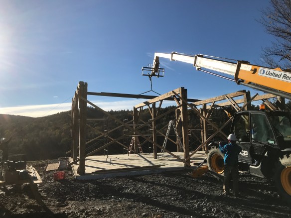 barn raising top plate green mountain timber frames