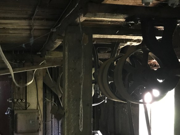 pulleys and wheels in a corn crib machine shop green mountain timber frames