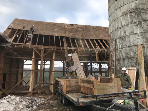 removing slate and roof boards benson barn for sale 