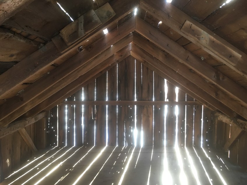 Loft of trapper cabin corn crib green mountain timber frames barn for sale