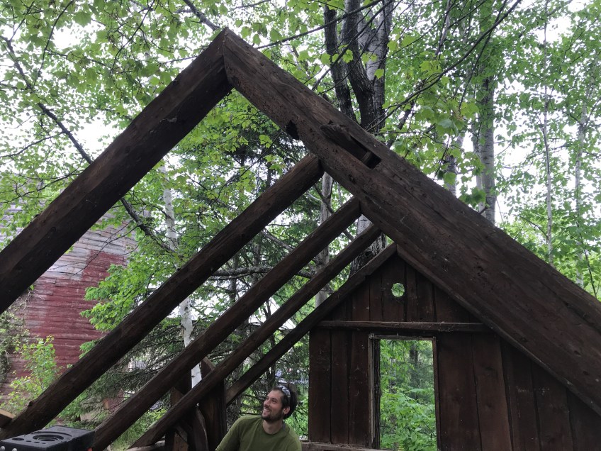 roof boards stripped from 1:2 waterford corn crib