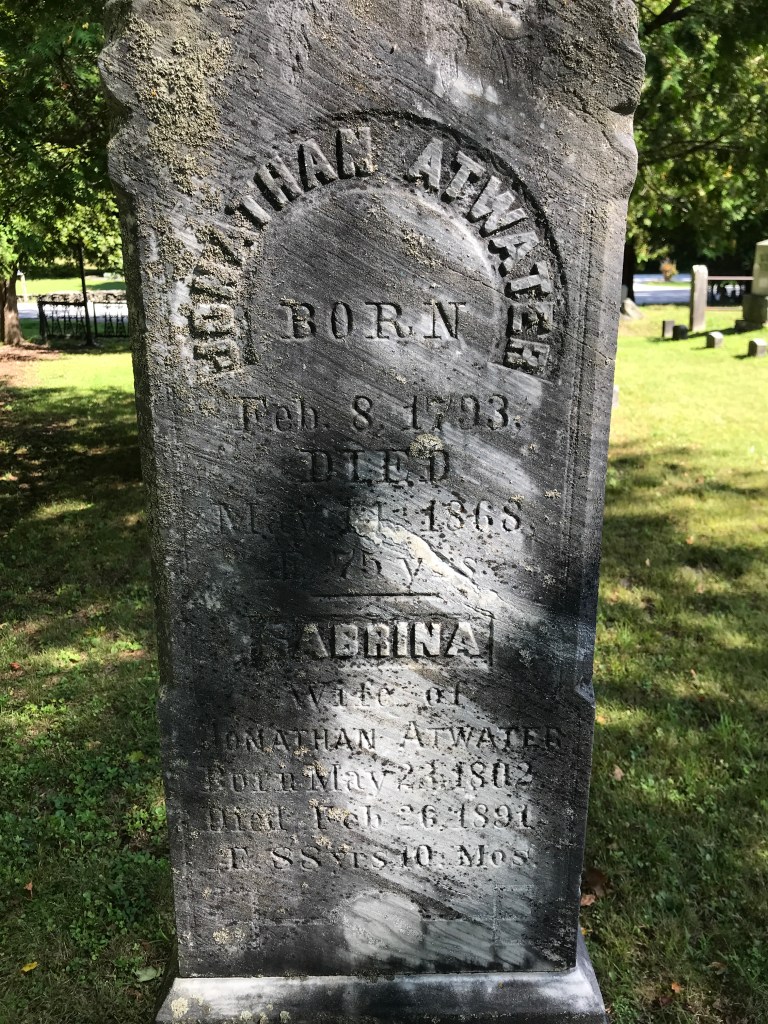 grave of Jonathan Atwater here in Middletown Springs VT