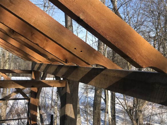 Atwater barn home addition rafters green mountain timber frames