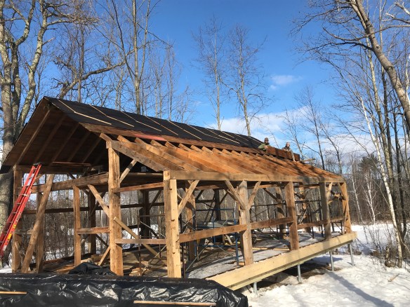 installing boards atwater barn green mountain timber frames