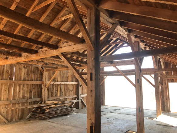 interior of Atwater barn home green mountain timber frames