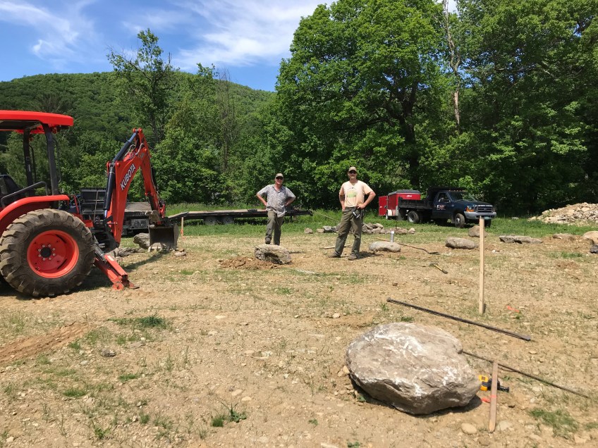 Vermont Landscaping and stonework building barn foundation